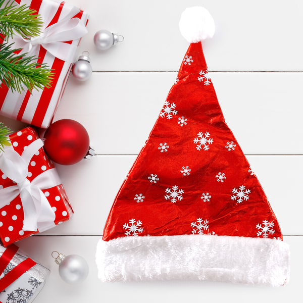 Christmas Hat With White Snowflakes
